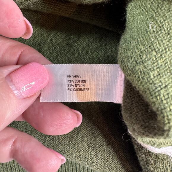 Gap Cashmere Blend Cardigan Womens Large Green Button Front Lightweight Sweater - Picture 5 of 8